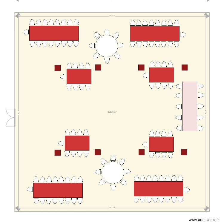 ELSA ET VINCENT 03 JUIN 2023 plan 2 TABLE RECTANGULAIRE. Plan de 1 pièce et 253 m2