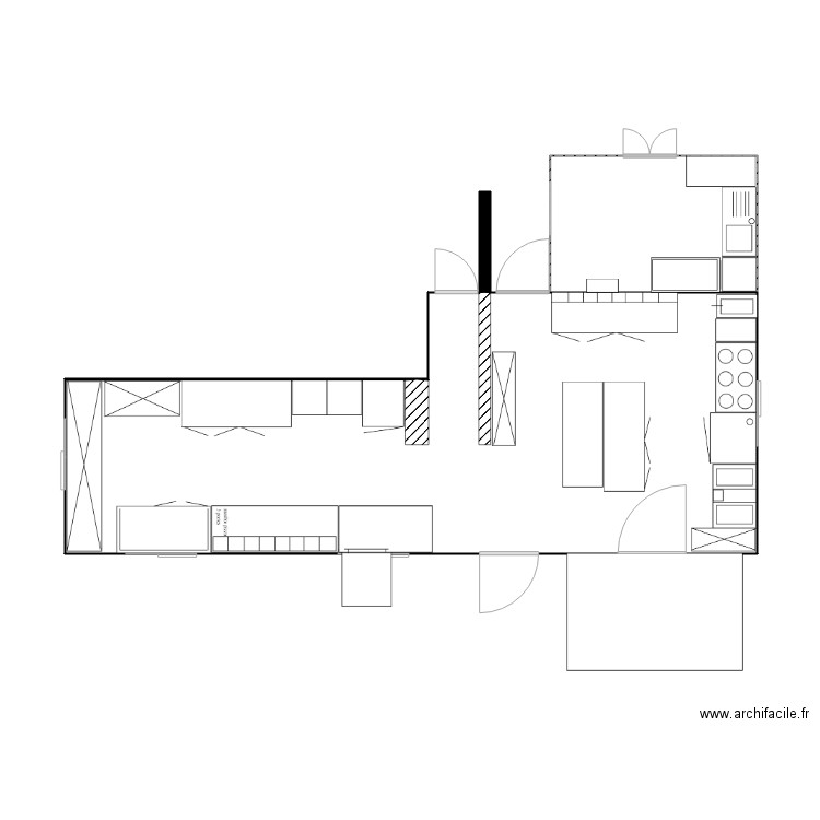 chateau plan cuisine. Plan de 2 pièces et 50 m2