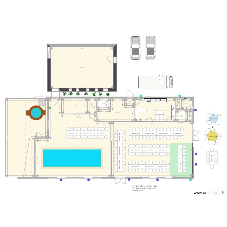 QUATRE PLUMES PLAN DE TABLE Sabrina1 136p. Plan de 0 pièce et 0 m2