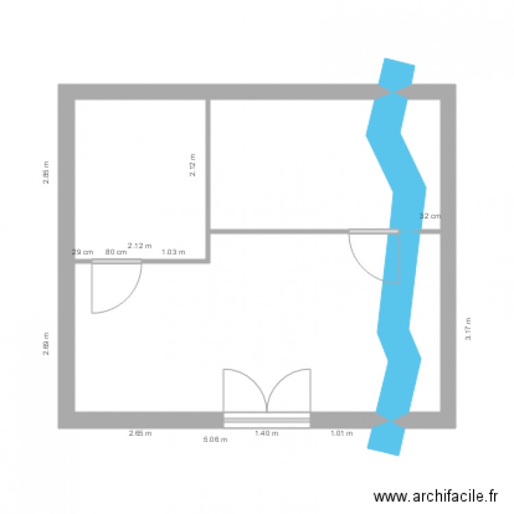 Décrochement critique 1. Plan de 0 pièce et 0 m2