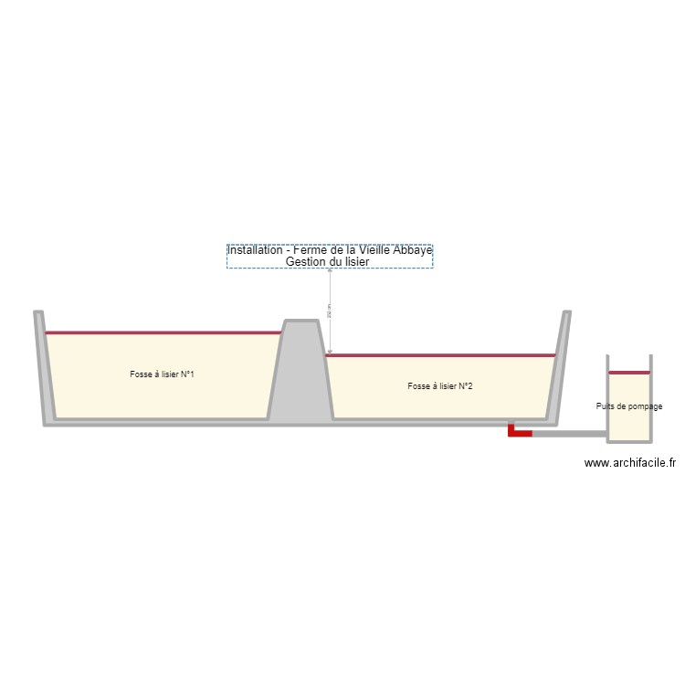 Fosses lisier FVA. Plan de 0 pièce et 0 m2