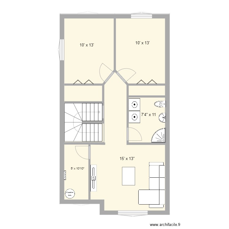 22x38 2 étages . Plan de 0 pièce et 0 m2