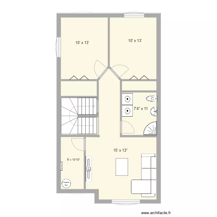 22x38 2 &eacute;tages . Plan de 