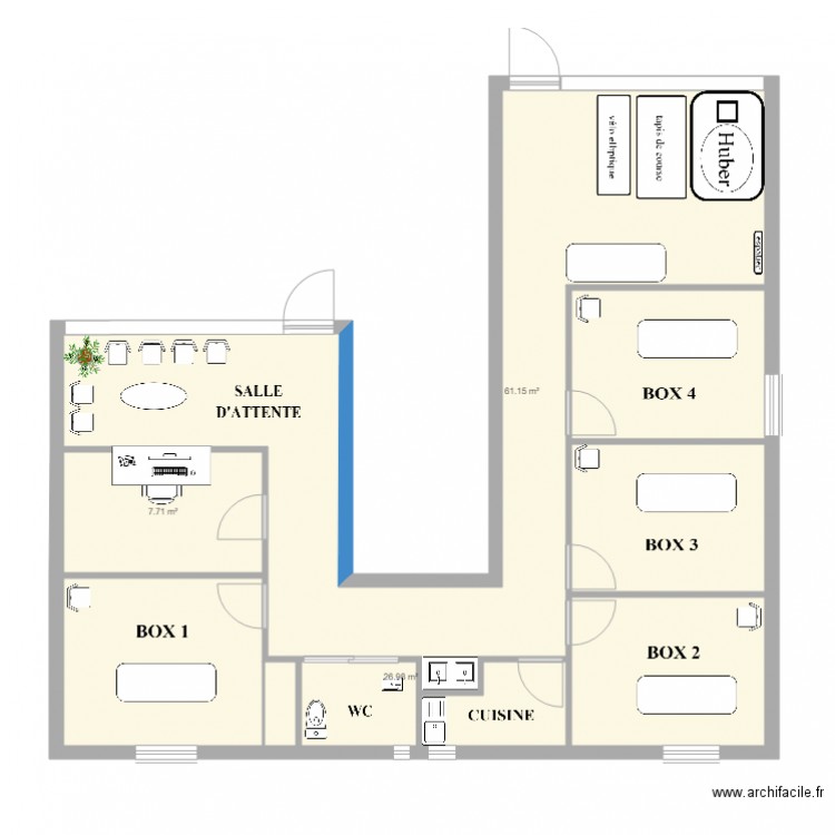 projet cabinet kiné. Plan de 0 pièce et 0 m2