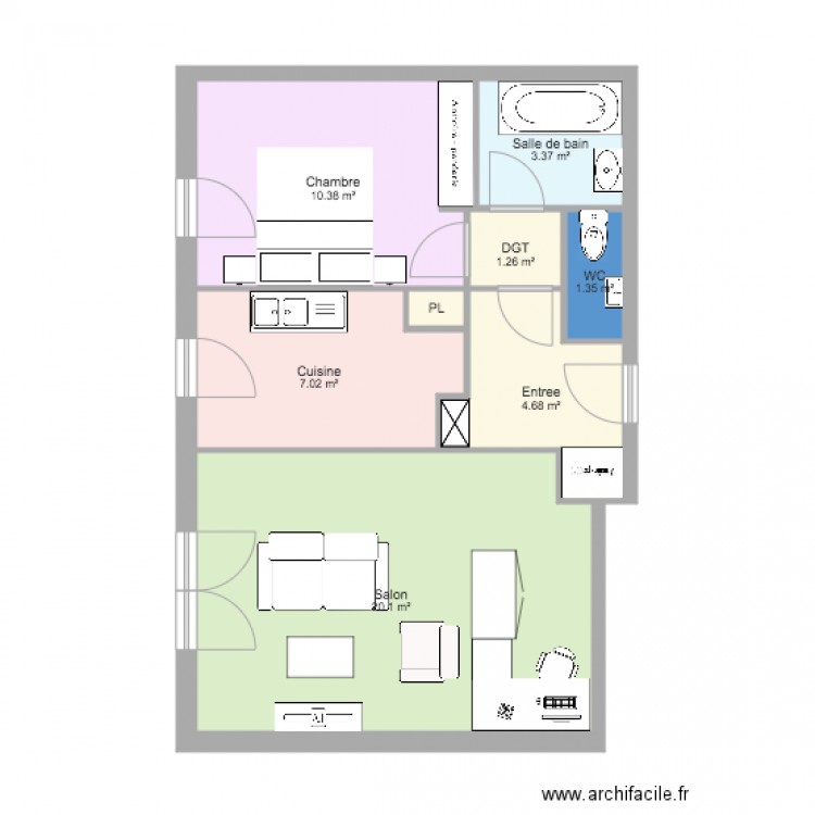 plan appartement 49m2
