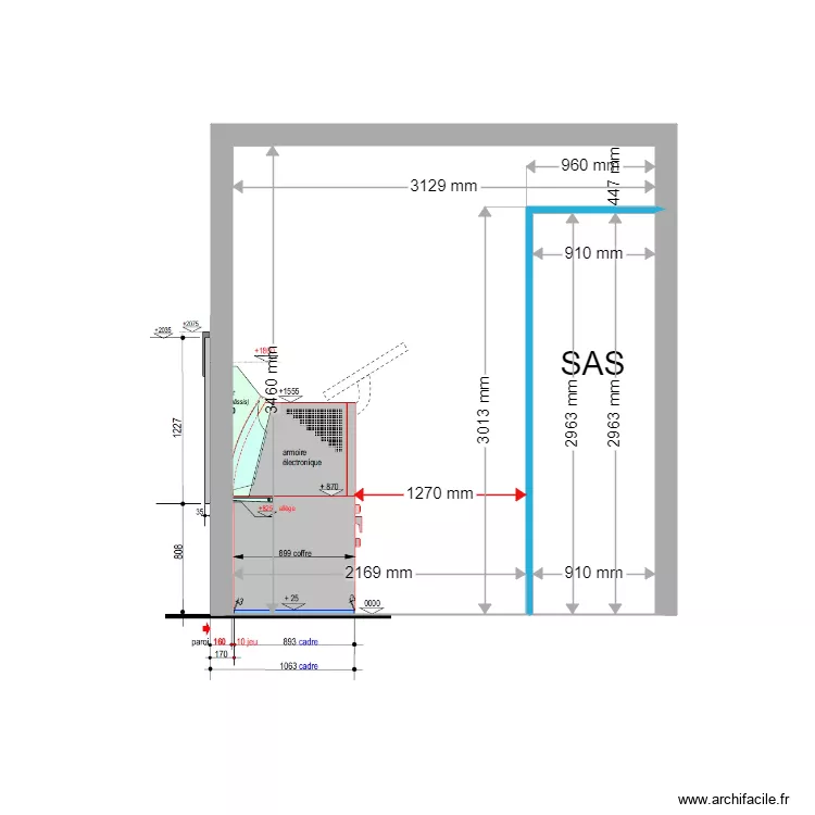 COUPE EXISTANT AUBAGNE 2100. Plan de 