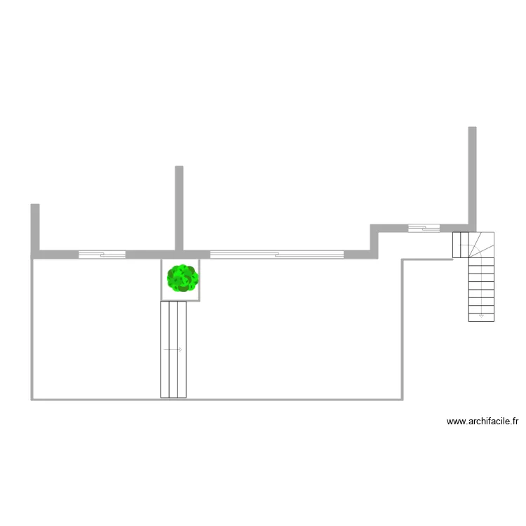 Terrasse et ouverture Salon. Plan de Terrasse et ouverture Salon. Plan de