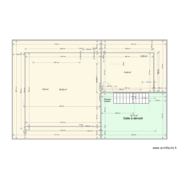 Hauteur Lezarde Etage charpente neuve 2. Plan de 0 pièce et 0 m2