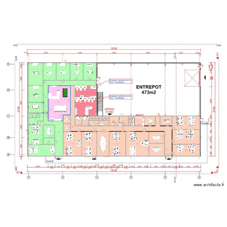 plan v3. Plan de 52 pièces et 939 m2