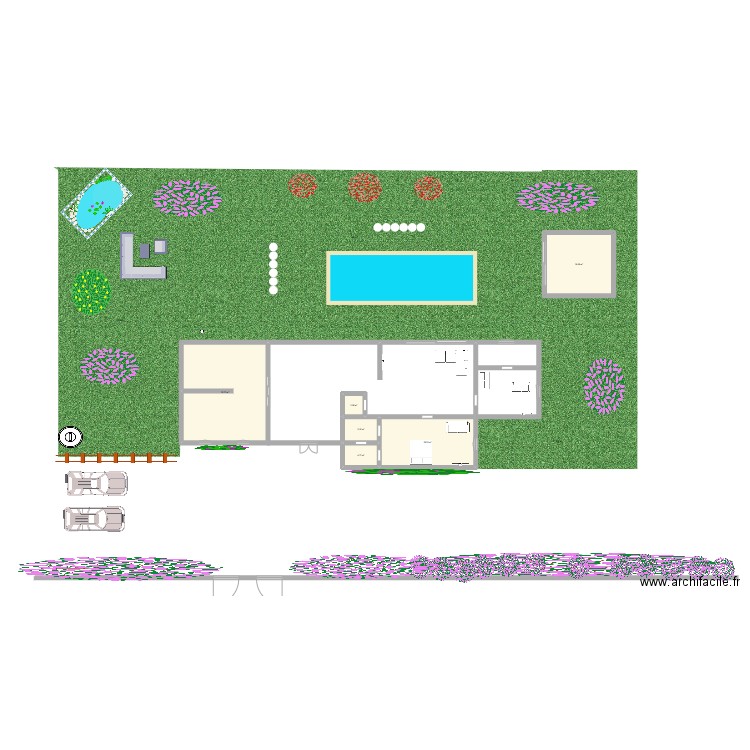 MAISON. Plan de 6 pièces et 121 m2