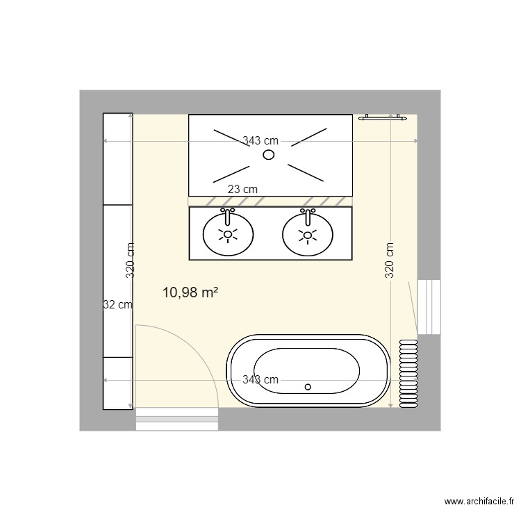 SDB 180. Plan de 0 pièce et 0 m2