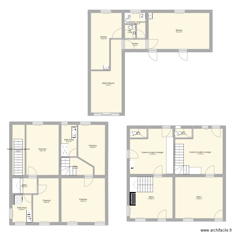 Maison Vascoeuil projeté. Plan de 21 pièces et 193 m2