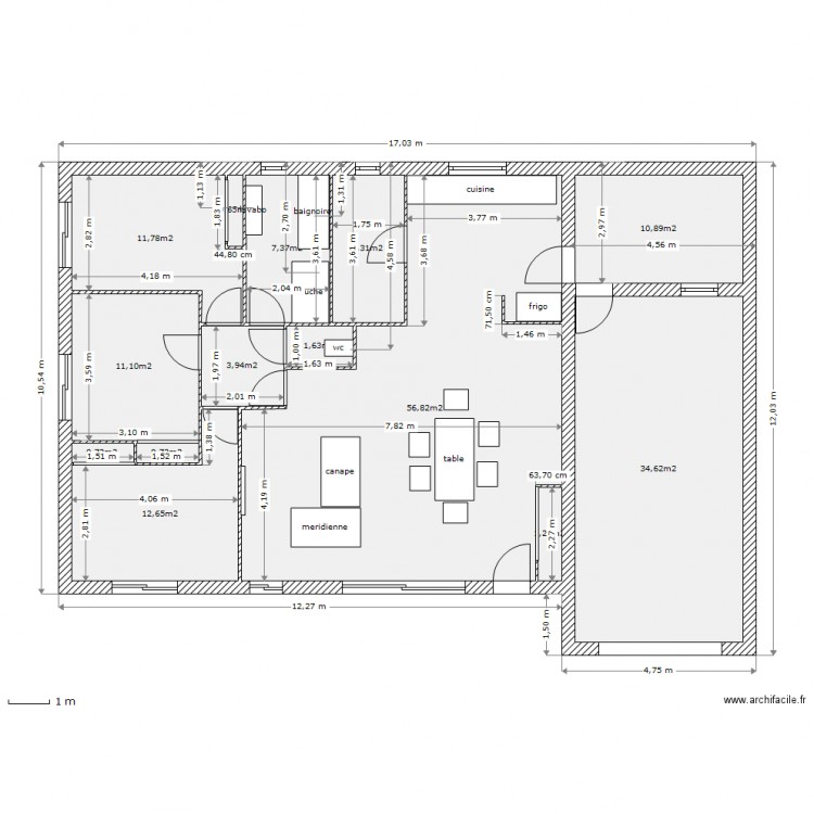 clos lacassagne cotations cloisons. Plan de 0 pièce et 0 m2
