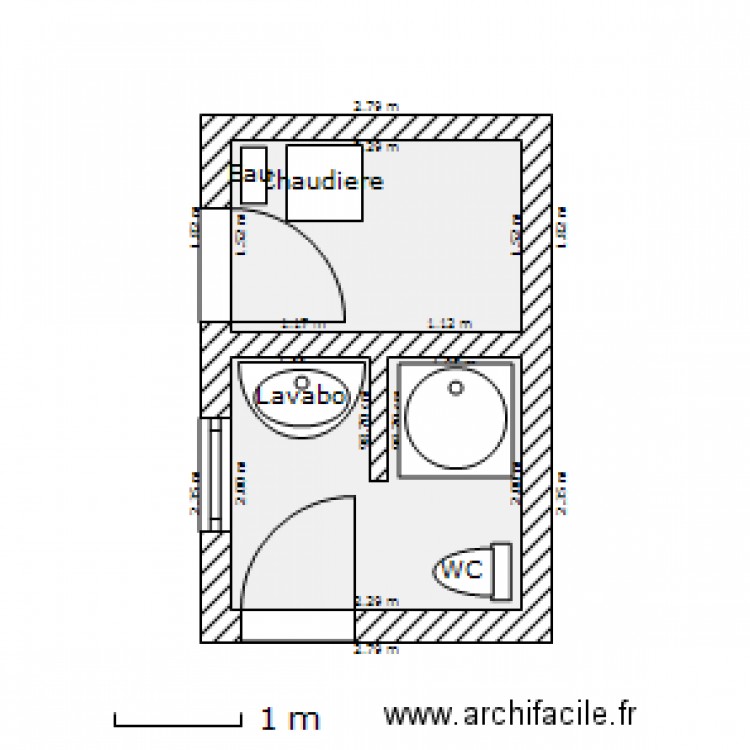 Salle de bain - Chaufferie. Plan de 0 pièce et 0 m2