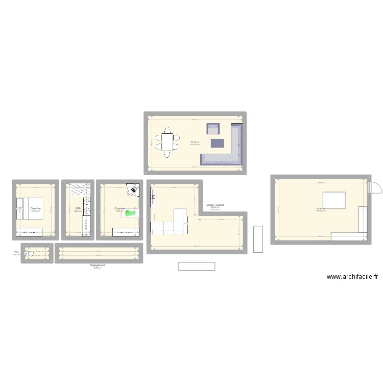 OKOKOK. Plan de 8 pièces et 117 m2