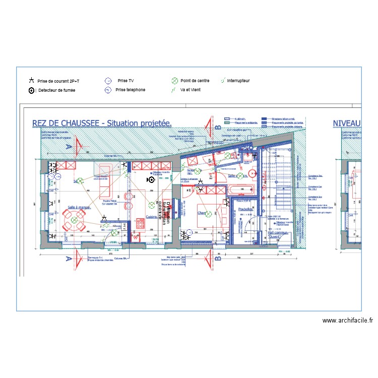 Plan elec DUWEZ RDC. Plan de 0 pièce et 0 m2