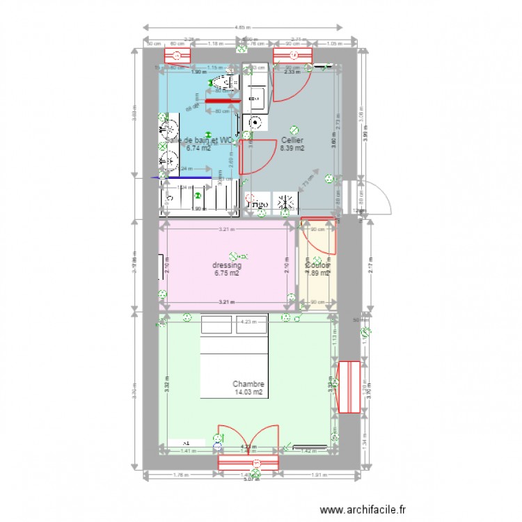 extension 4 pièces 38m hab 22 juin ss mobilier. Plan de 0 pièce et 0 m2