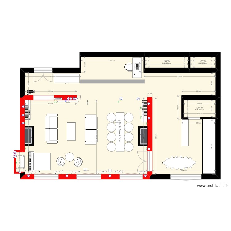 benhamou 3. Plan de 4 pièces et 122 m2