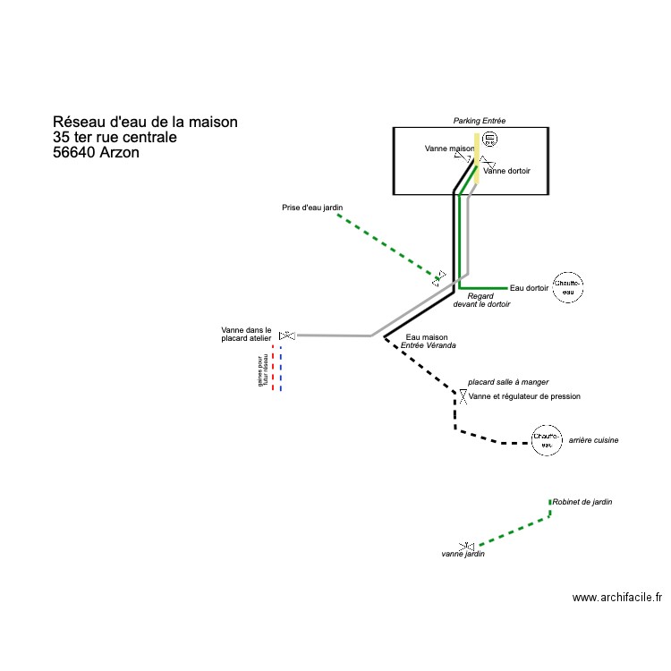 Réseau eau Arzon. Plan de 0 pièce et 0 m2