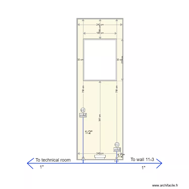 wall 11 4 cabinet and piping X 3. Plan de 