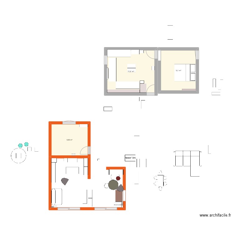 maison 12-22 2. Plan de 3 pièces et 39 m2