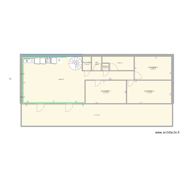 ZIZOU MAISON. Plan de 11 pièces et 115 m2