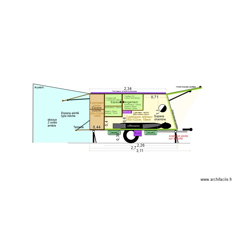 Ma remorque vraie 12. Plan de 1 pièce et 0 m2