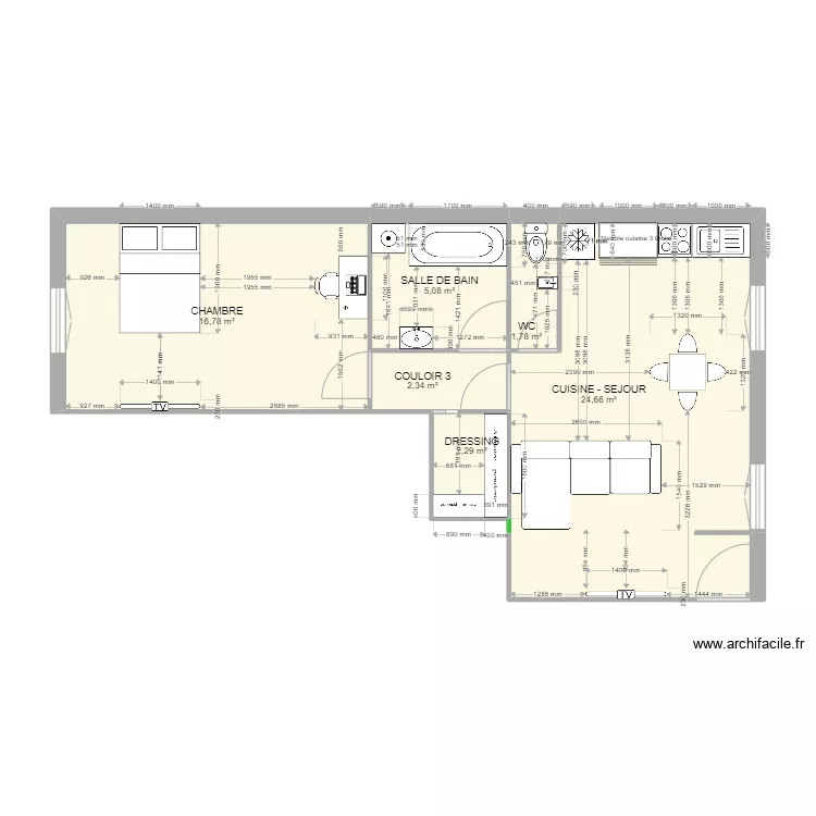 RENOVATION SAINT VALLIER PLAN MEUBLE 1309. Plan de 