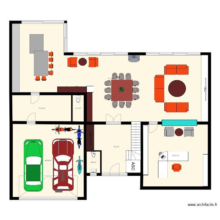 villa dream 2. Plan de 7 pièces et 233 m2