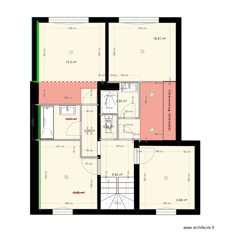 Etage 1 Cotes sans elec. Plan de 9 pièces et 60 m2