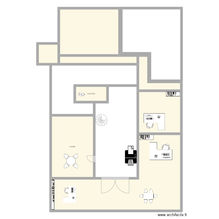 Office notarial. Plan de 8 pièces et 220 m2