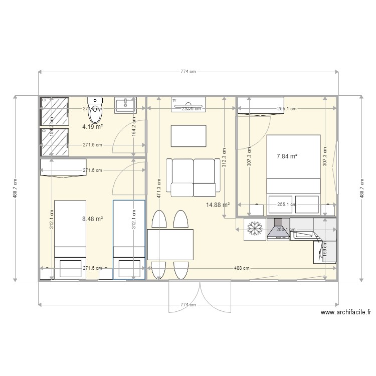 MODELE CHARENTE 40M2. Plan de 0 pièce et 0 m2