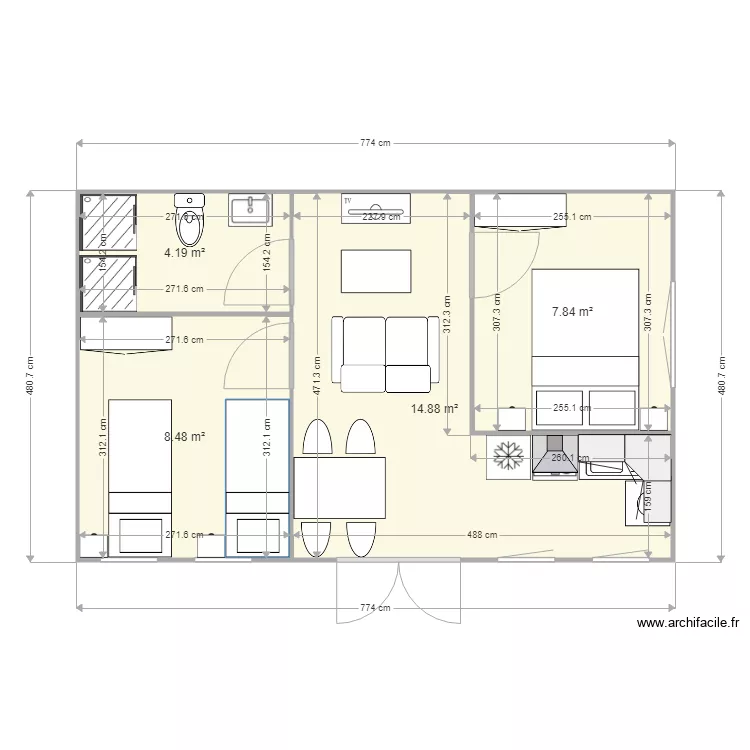 MODELE CHARENTE 40M2. Plan de MODELE CHARENTE 40M2. Plan de
