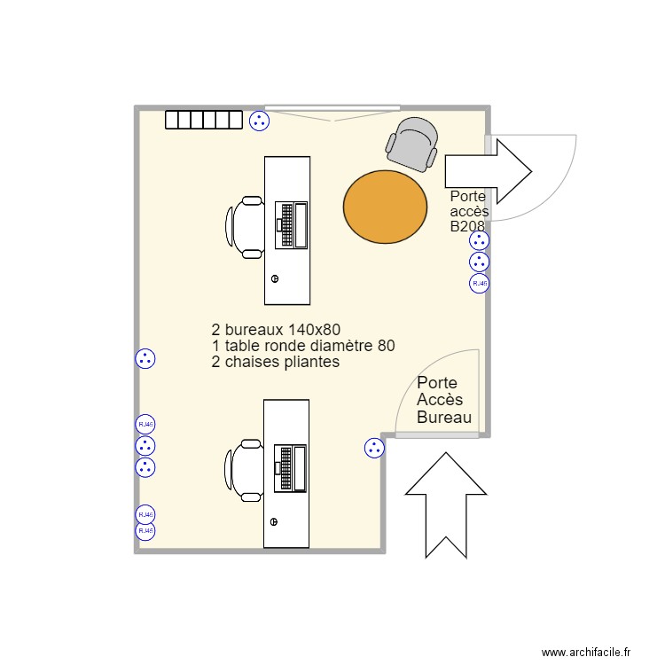 B207-56SP-Wish. Plan de 1 pièce et 12 m2