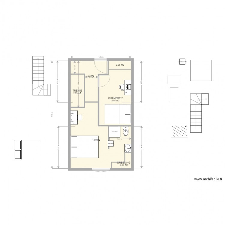 Maison etage futur v2. Plan de 0 pièce et 0 m2