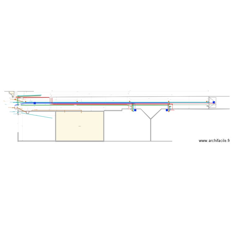 Implantation des réseaux E 1 V. Plan de 0 pièce et 0 m2