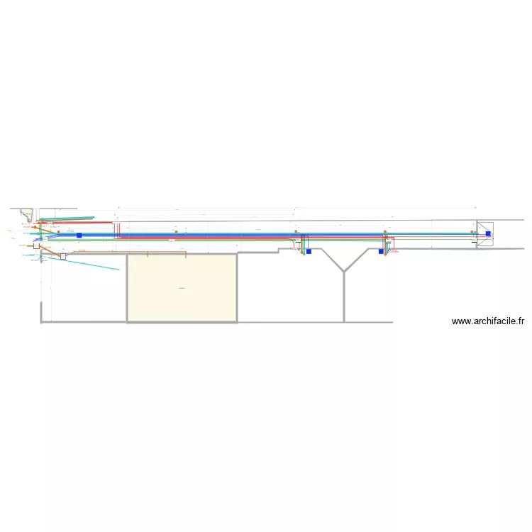 Implantation des r&eacute;seaux E 1 V. Plan de 