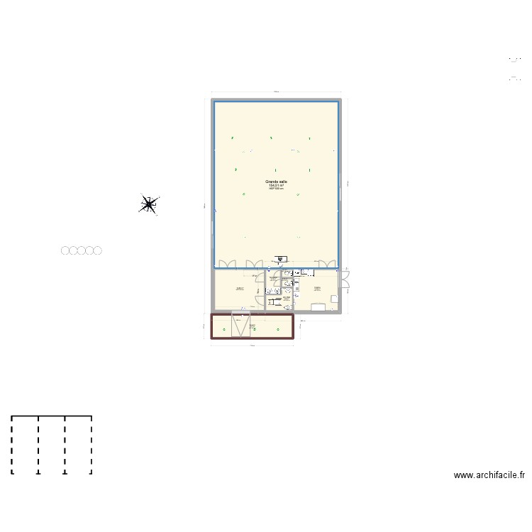 salle répétition simple. Plan de 9 pièces et 189 m2