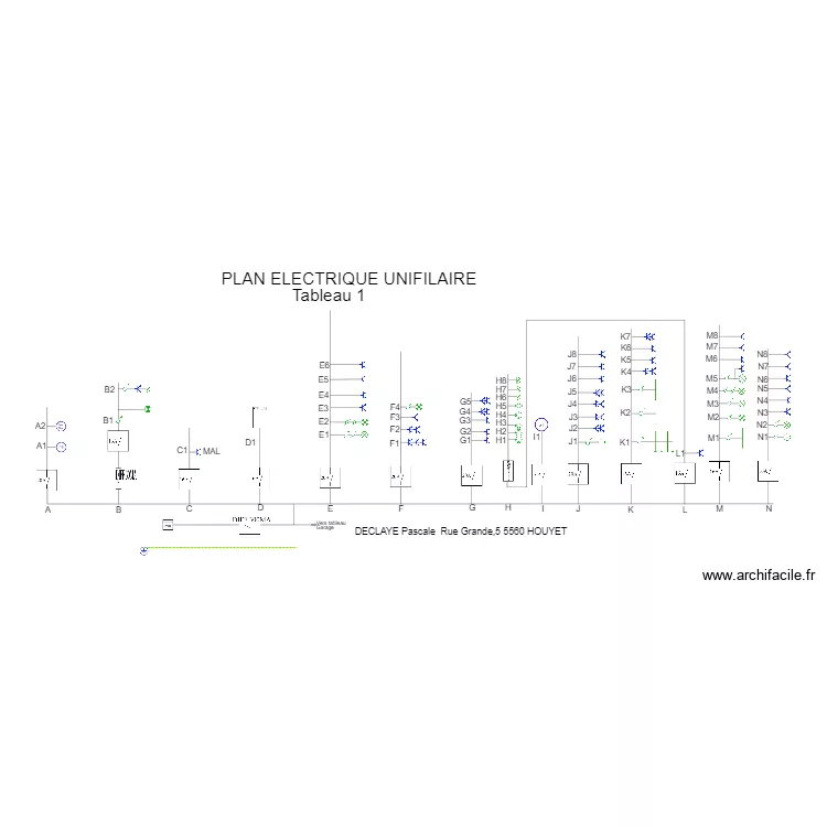 PLAN ELECTRIQUE UNIFILAIRE P. Plan de 