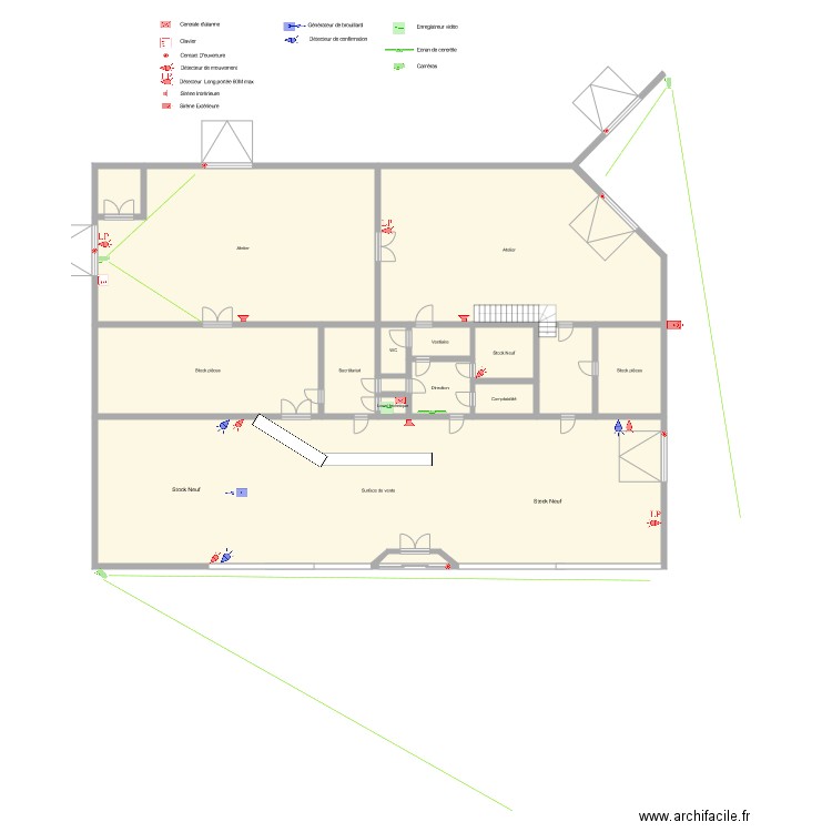 Roanne Tronçonneuses Alarme Video Générateur RDC. Plan de 0 pièce et 0 m2