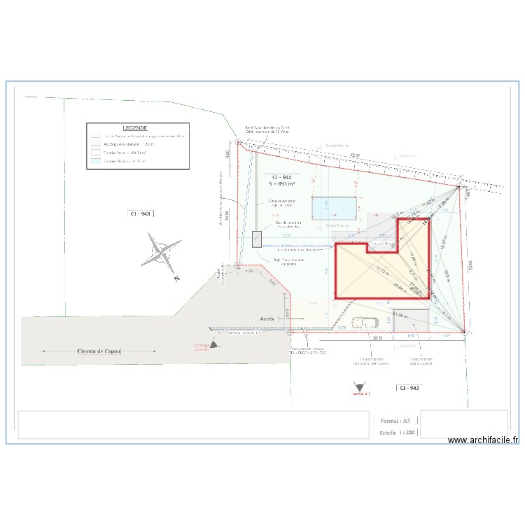 plan implantation alban. Plan de 1 pièce et 145 m2