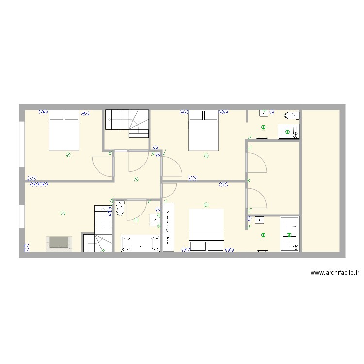 Bordeaux 1er Etage Elec. Plan de 8 pièces et 90 m2