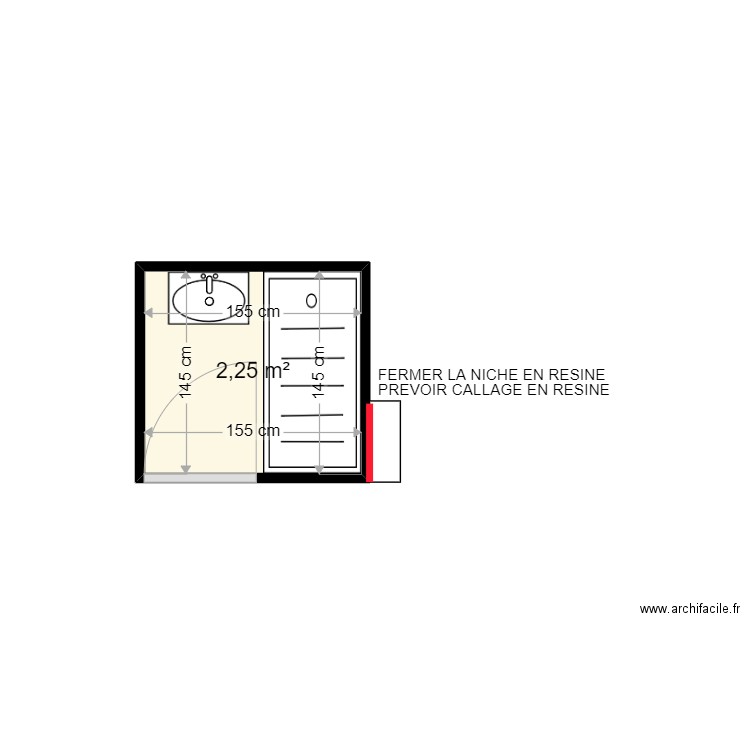 BRABANT M JOSE . Plan de 1 pièce et 2 m2