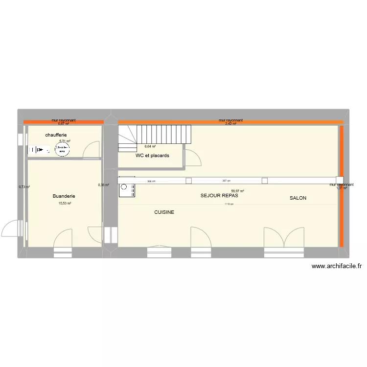 MAISON DE FAMILLE 2 appartements. Plan de 