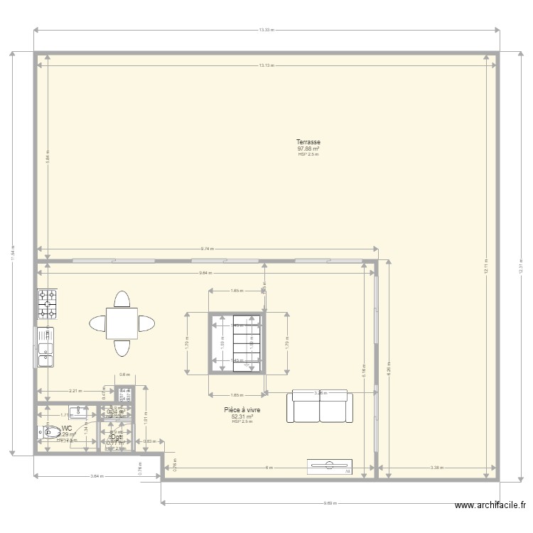 duplex 1er etage. Plan de 0 pièce et 0 m2