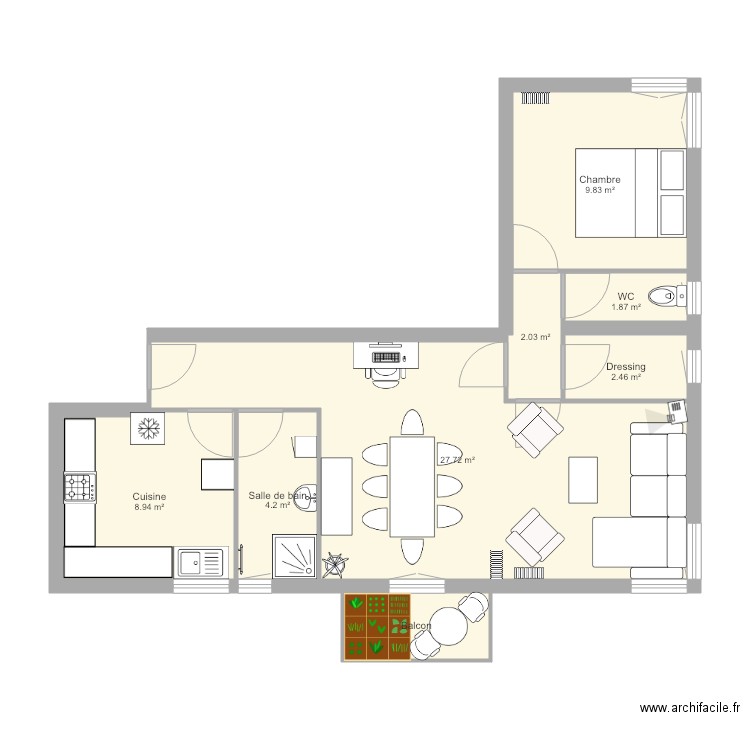 Appart. Plan de 0 pièce et 0 m2