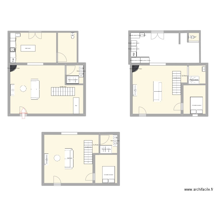 M. z JUSTINE. Plan de 8 pièces et 154 m2