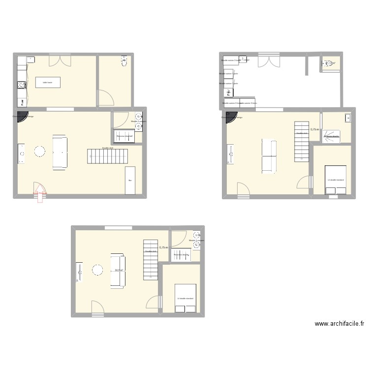 M. z JUSTINE. Plan de 4 pièces et 89 m2