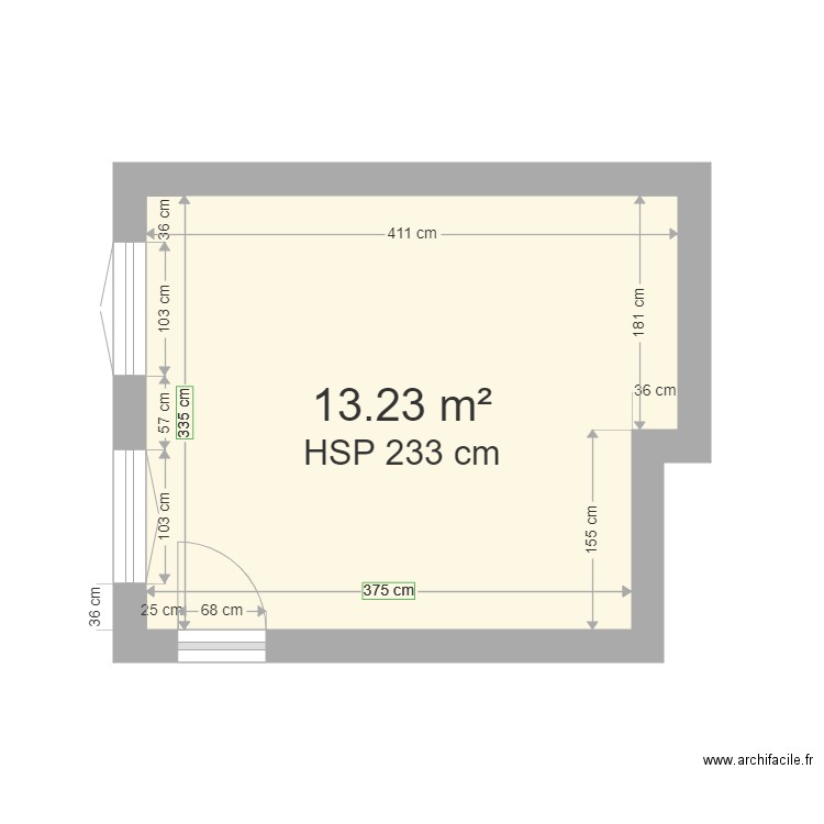 Chambre 1er arrière. Plan de 0 pièce et 0 m2