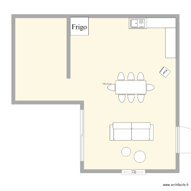 Maison 1. Plan de 1 pièce et 108 m2